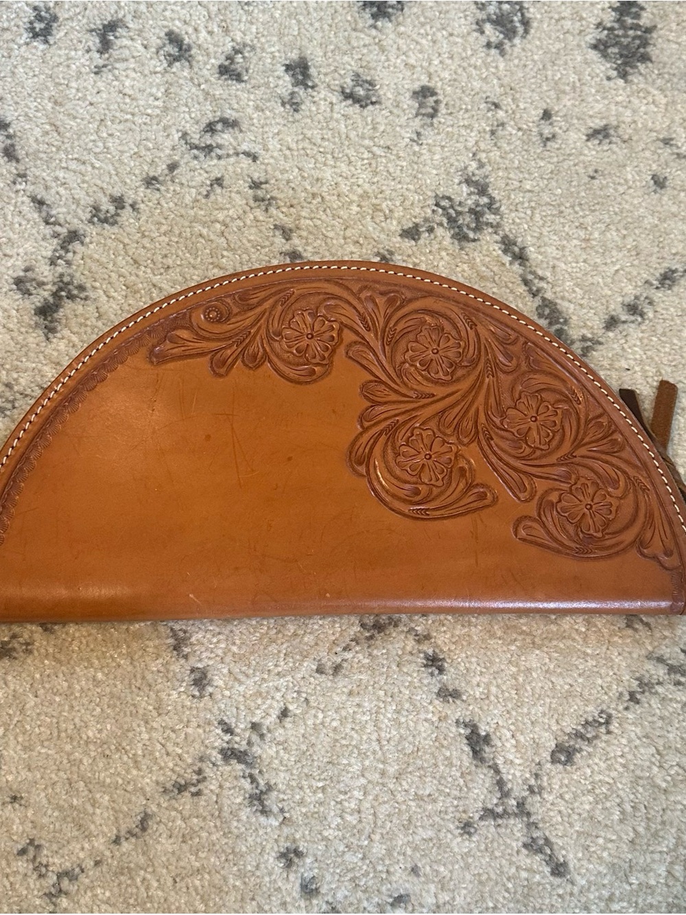 American Darling Tan Leather Clutch